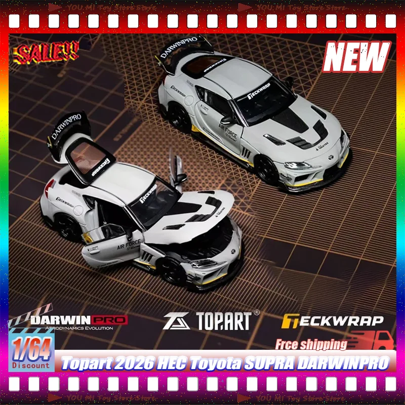 

Масштабная модель Toyota Supra Darwinpro 1:64, эксклюзивная выставочная серия Topart 2026, литая под давлением, полноразмерная, детская игрушка