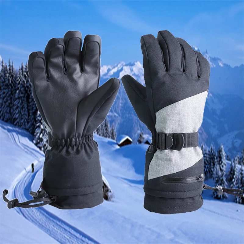 Skiing Gloves New Snow Gloves Waterproof Warm Single Double Board Gloves Wrist Protectors Hold Snow Cards Snowboarding Clothing