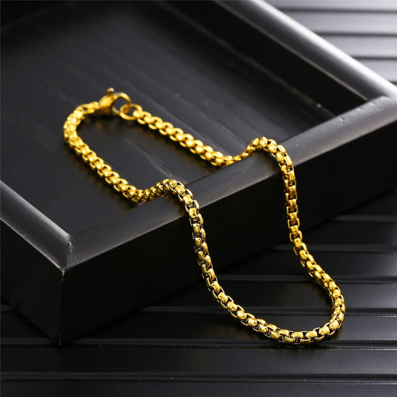 

Новые модные браслеты-цепочки из стерлингового серебра 18 карат, золото 925 пробы, классические браслеты-цепочки 4 мм для мужчин и женщин, подарки на свадьбу, модные украшения 20 см