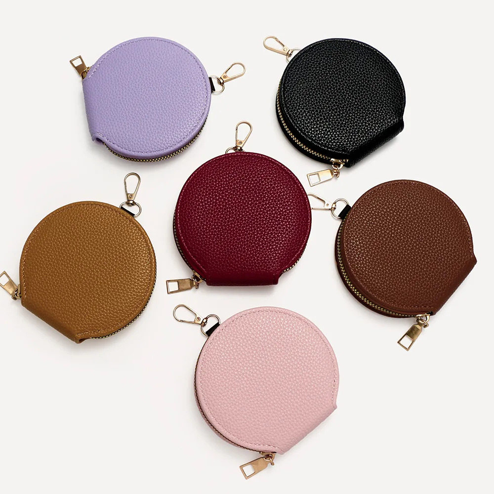 

Japanese and Korean fashion candy color INS style mini round zipper small coin wallet, card bag, key bag, headphones