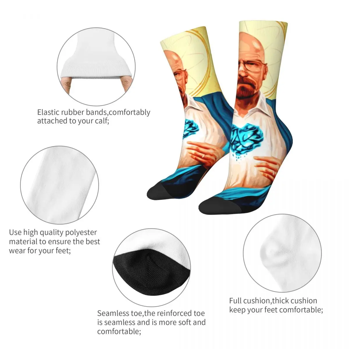 Walter White Breaking Bad Socks Men\'s Women\'s Funny Happy Socks Novelty Spring Summer Autumn Winter Socks Gifts