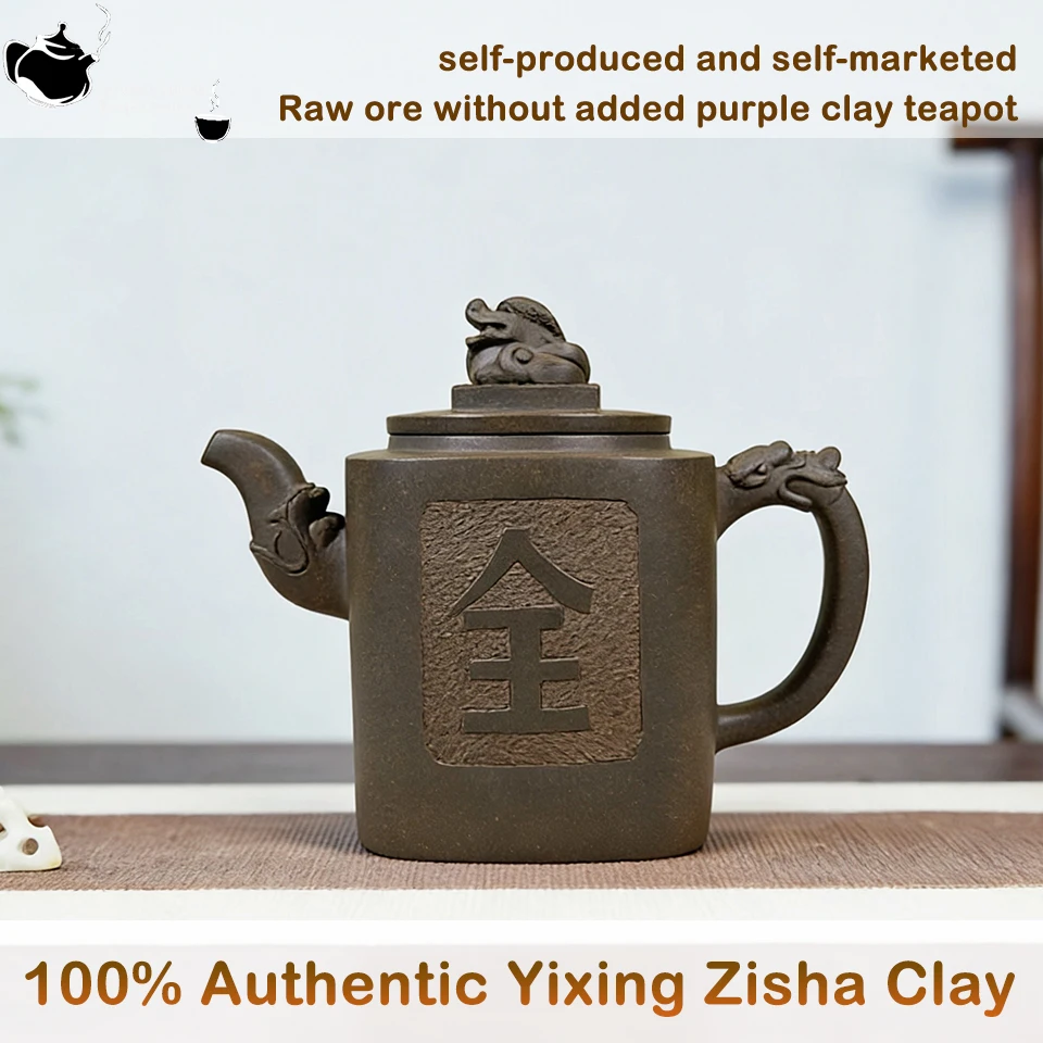 100% Authentic Yixing Zisha Clay Chinese Traditional HandmadeYixing Purple Sand Tea Pot Elegant Tea Maker for Home, Office, Gift