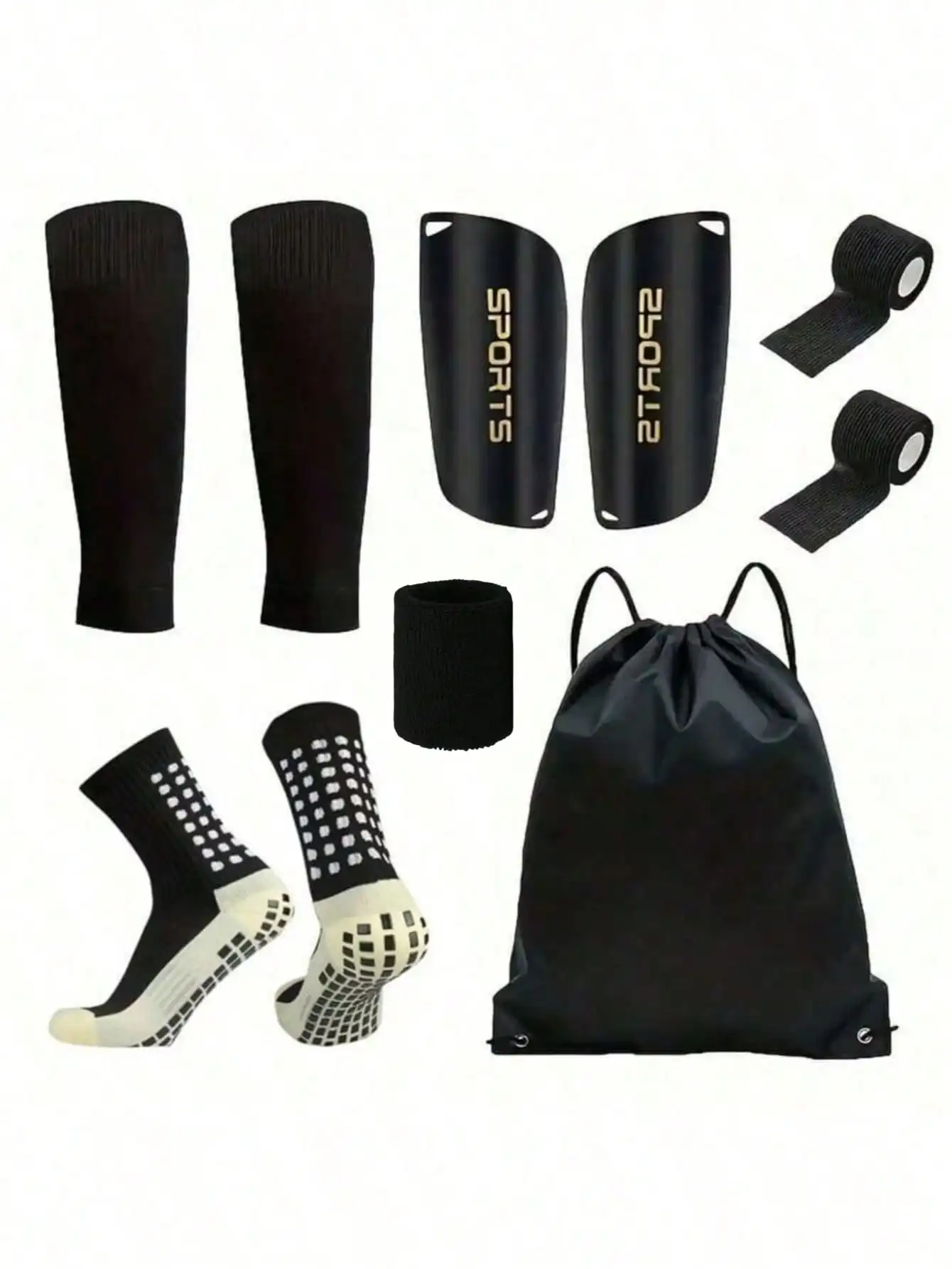 

Комплект футбольного спортивного снаряжения из 6 предметов с силиконовой ручкой, футбольными носками, защитными снаряжениями, рюкзаком на шнурке, ножком г.