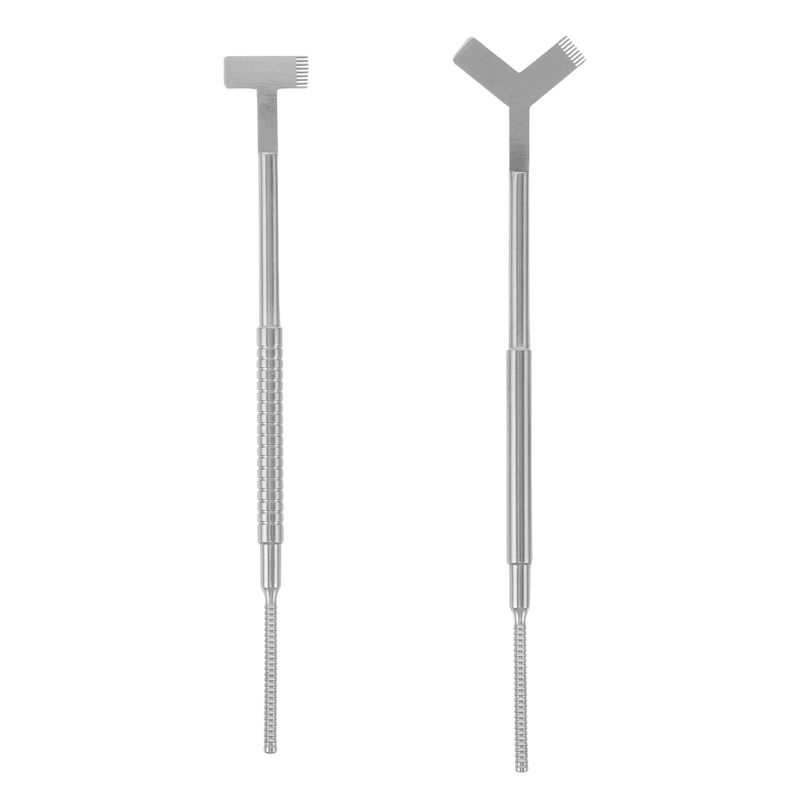 

2pcs Metal Curling Rods Separator Combs Precision Tools For Eyelash Extensions Perming Tinting 3 In 1 Design Y T Shaped Curling