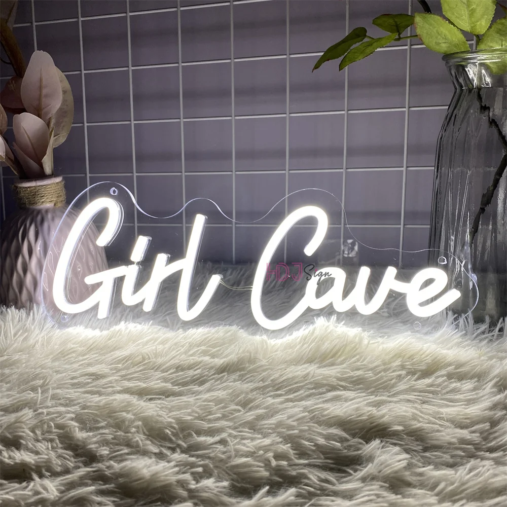 

Girl Cave Neon Led Sign Art Wall Hanging LED Neon Nignt Lights Sign USB Boardsign Lamps Bedroom Girls Makeup Store Decoration