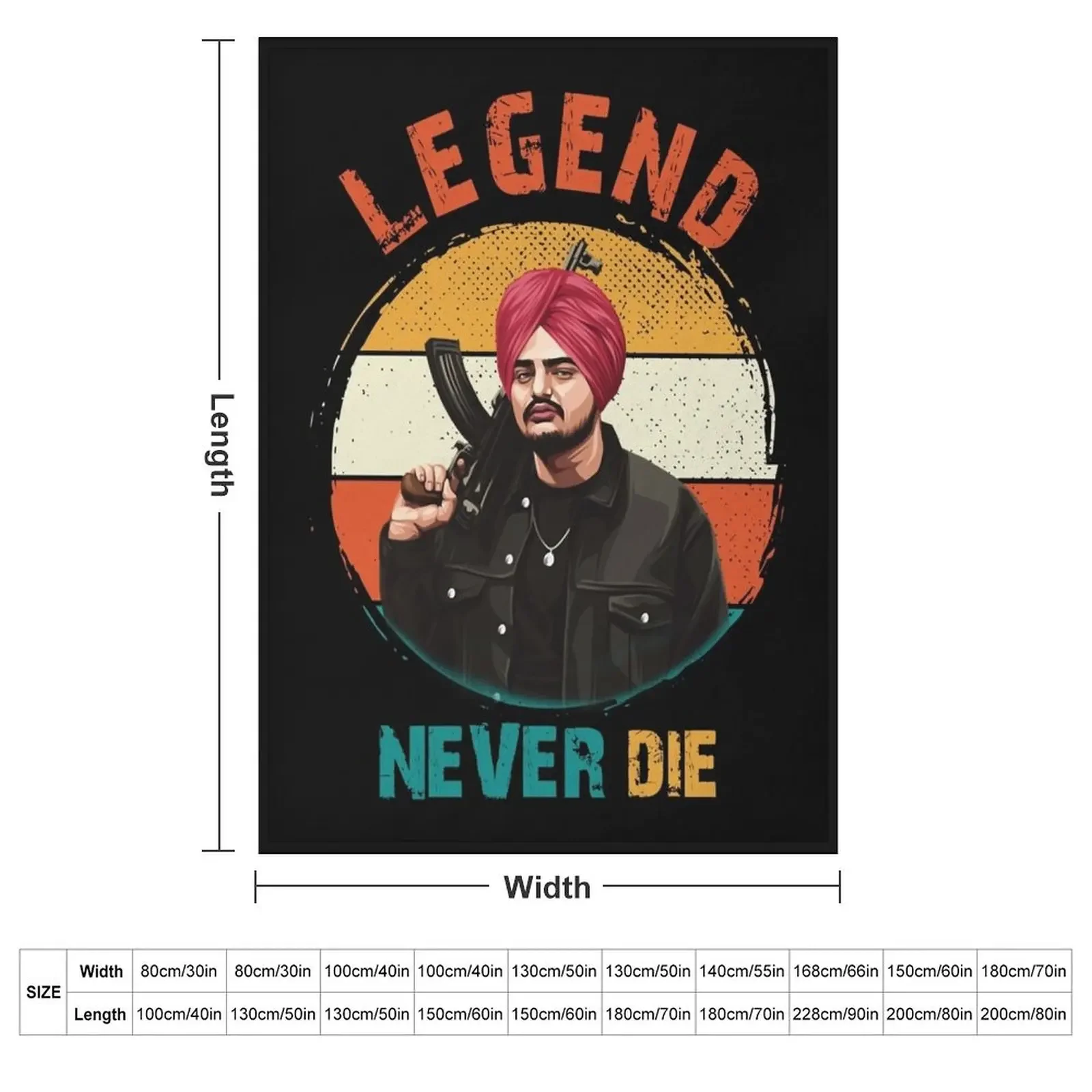 Legend Sidhu Moose Wala Throw Blanket Nap Decorative Beds blankets and throws Blankets