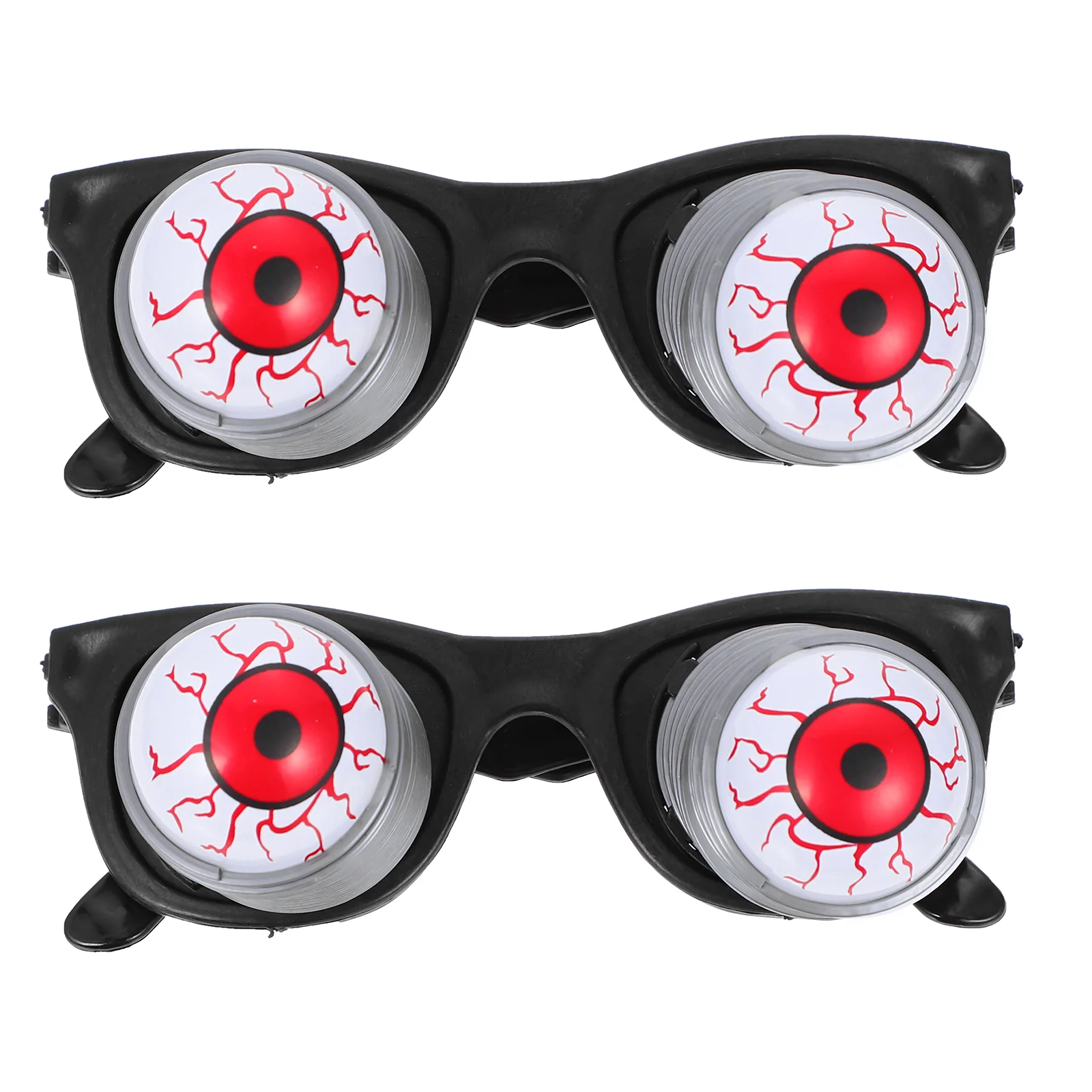 

2 Pcs Spring Glasses Eyeball Toy Funny Eyes Tricky Fake Eyeglasses Eyewear Aldult