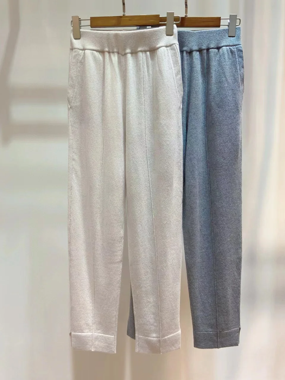 Casual Style Knitted Pants, 100% Cashmere, High Quality