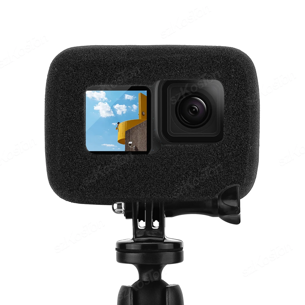 GoPro-GoPro HERO 13 e 12 pára-brisa preto, redução de ruído, estojo de espuma, acessórios para câmera de ação, 11, 10, 9