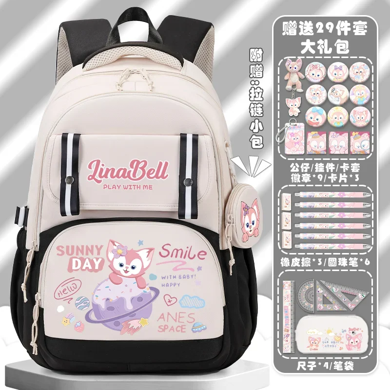 Cartable de dessin animé Disney Ling Na Bei Er pour enfants, grande capacité, sac à dos léger pour étudiants, protection de la colonne vertébrale