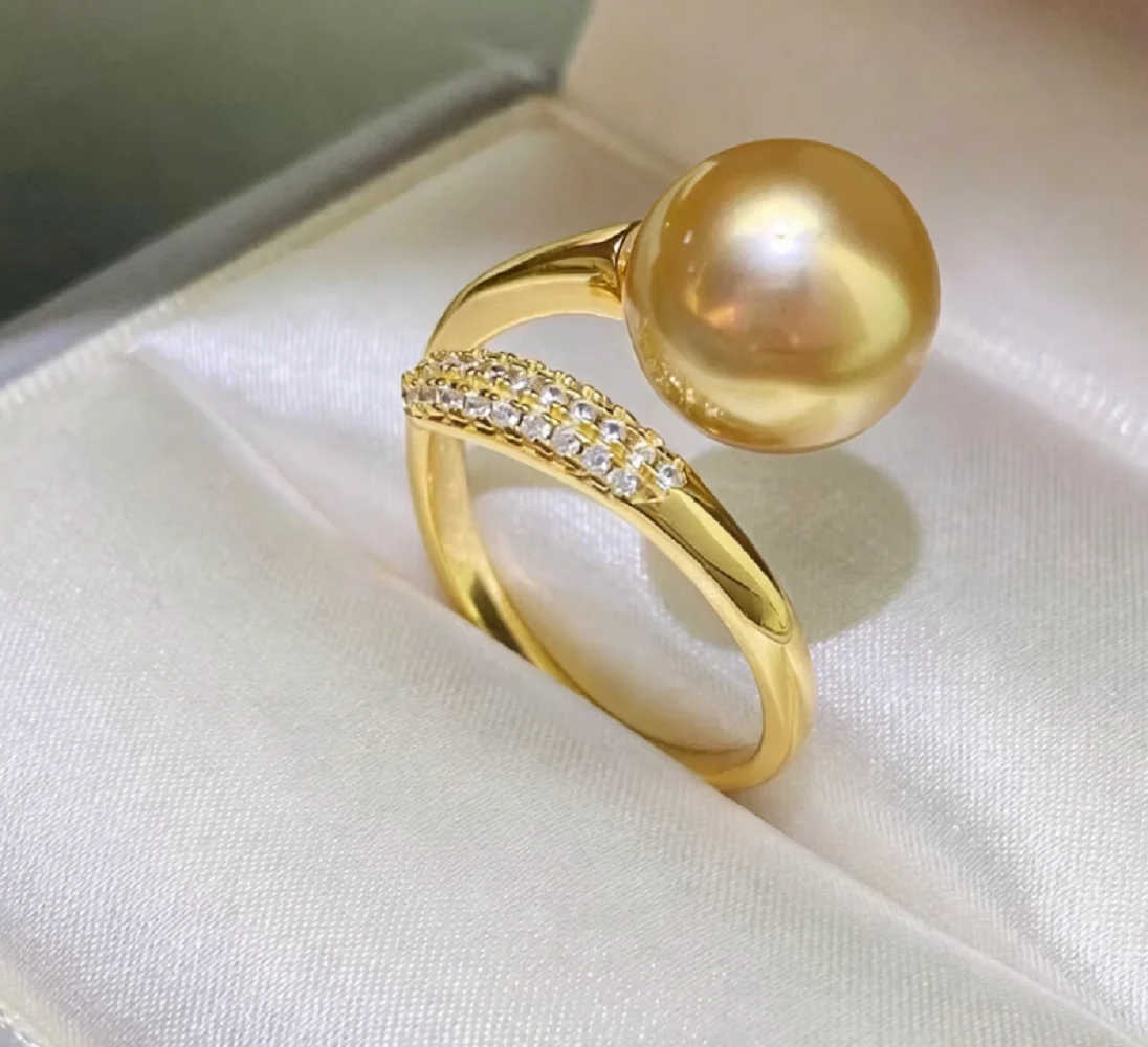 Elegant ring AAAA10-11mm natural pearl ring 925s