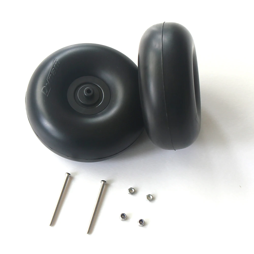 Dynam RC Airplane Wheels Thickness 42mm Solid Rubber Tires for Fixed Wing Models All-Terrain Off-Road Landing Gear Tires