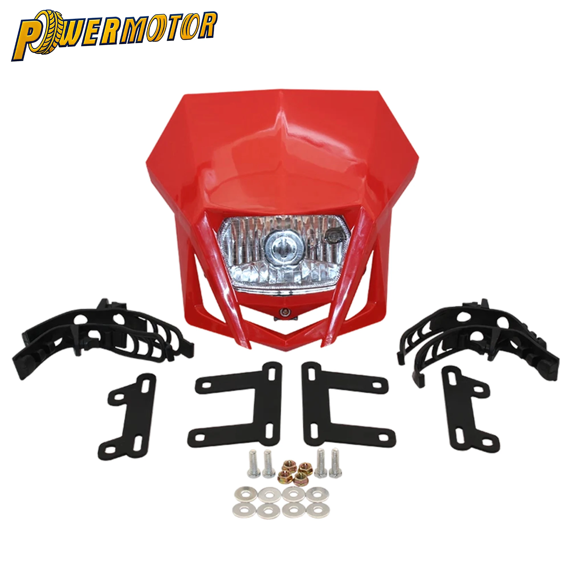 

Motocross H4 Headlamp Halogen Head Light For Honda XR 250 CRF 450 Kawasaki KDX125 KLX Dirt Bike Motorcycle Headlight Modified