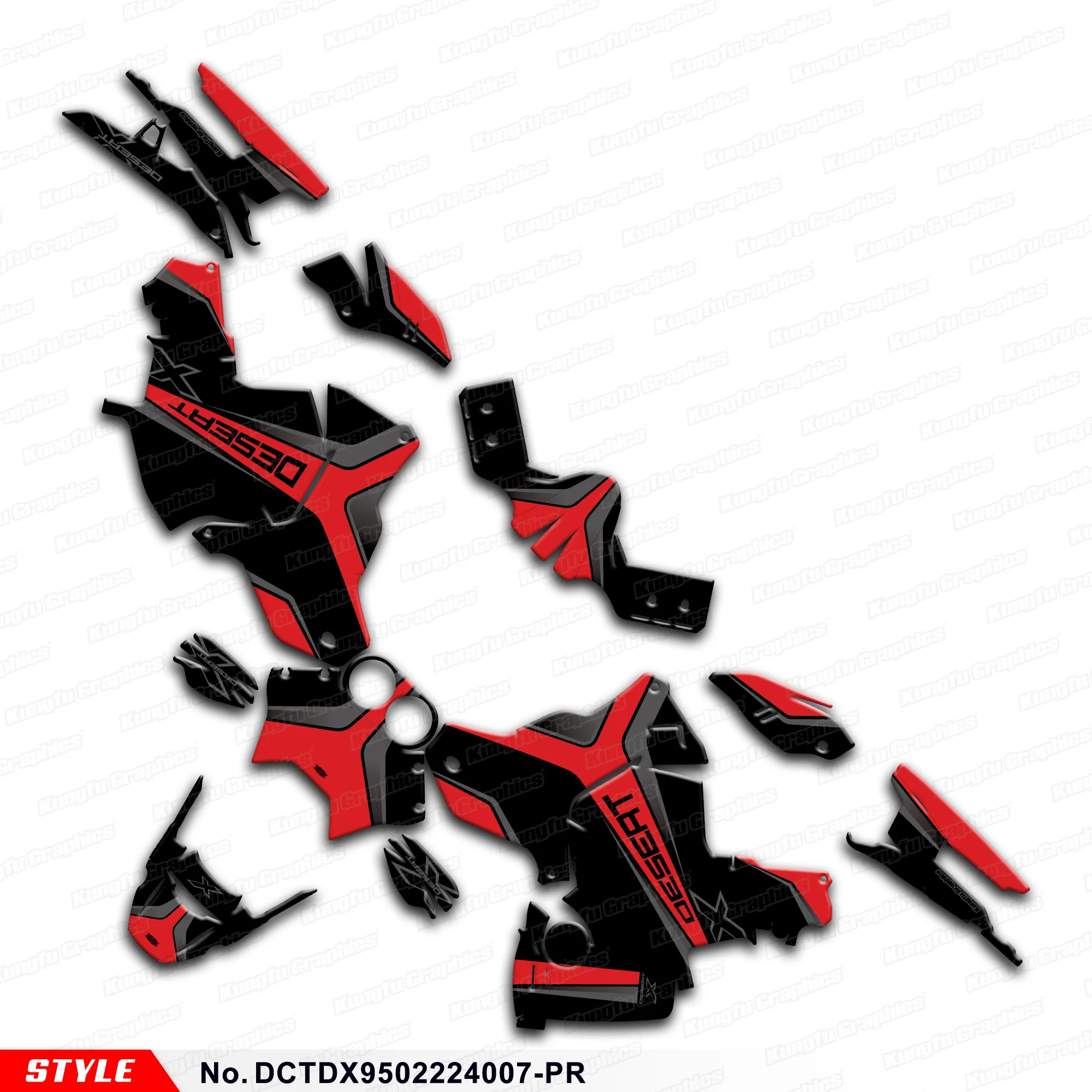 

Racing Graphics Decals Stickers Skin Graphics for Ducati DESERT X 2022-2024, DCTDX9502224007-PR