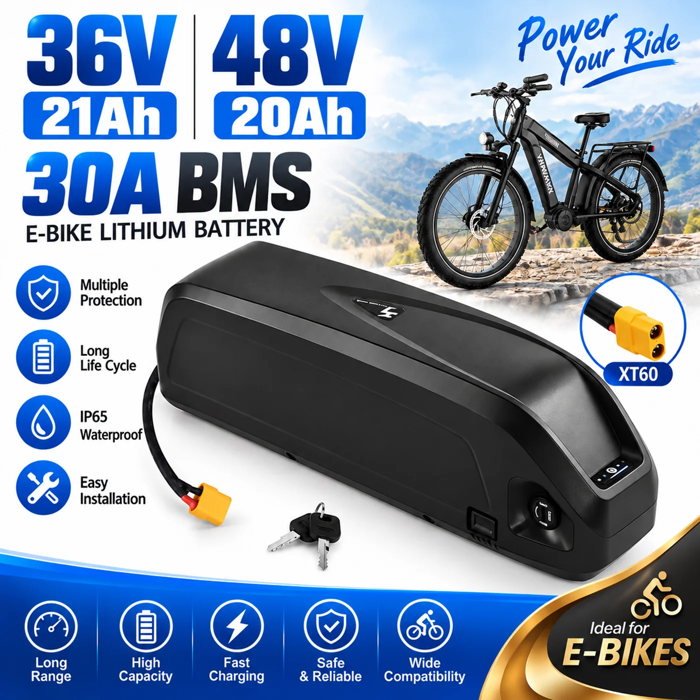 Original Hailong Akku 36V 21Ah 48V 20Ah 30A BMS Elektrofahrrad-Akku E-Bike Li-Ion-Akku für Bafang BBS01 BBS02 BBS03 BBSHD Motor +5A Ladegerät Steuerfrei und schnelle Lieferung