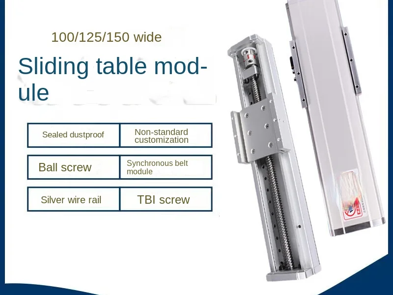 Sliding Table Module Gbf100 Fully Enclosed Linear Slide Guide Ball Screw Cross Sliding Table Linear Guide Rail Electric