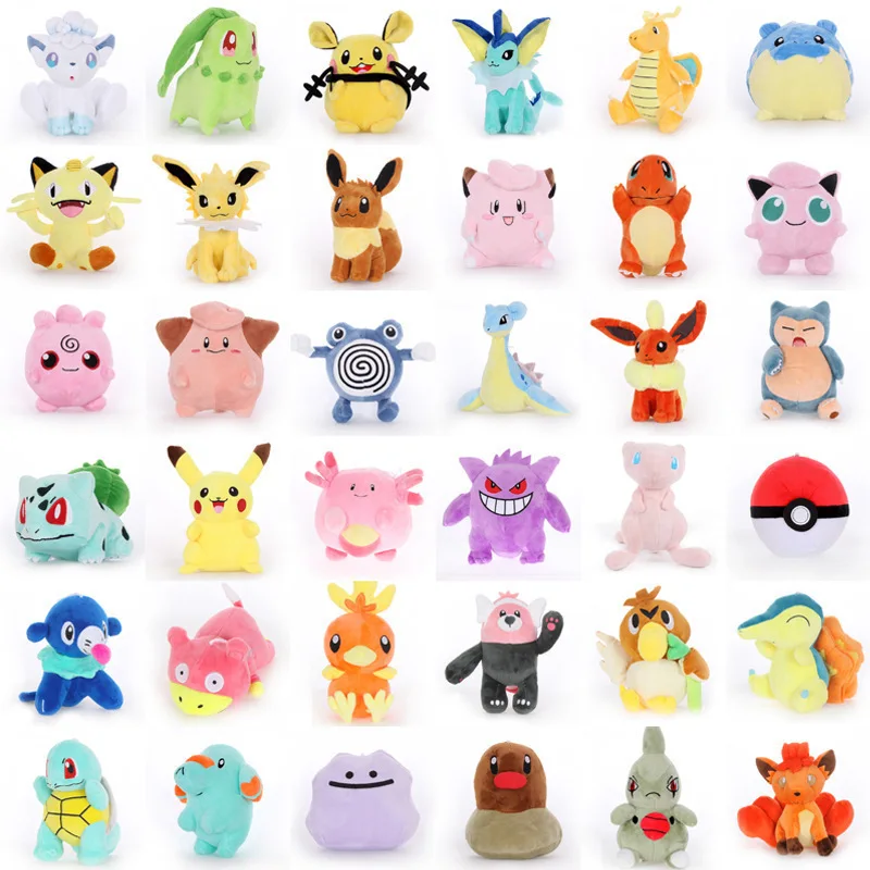 

3pcs/lot Many Styles of Pokemon Pikachu Blastoise Haunter Pidgeotto Plush Stuffed Dolls Catcher Machine Dolls Kids Gift