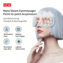 Nano Steam Eye Massager, Eye Care, Aquecimento, Bluetooth, Música para aliviar a fadiga e os círculos escuros, Sob os olhos