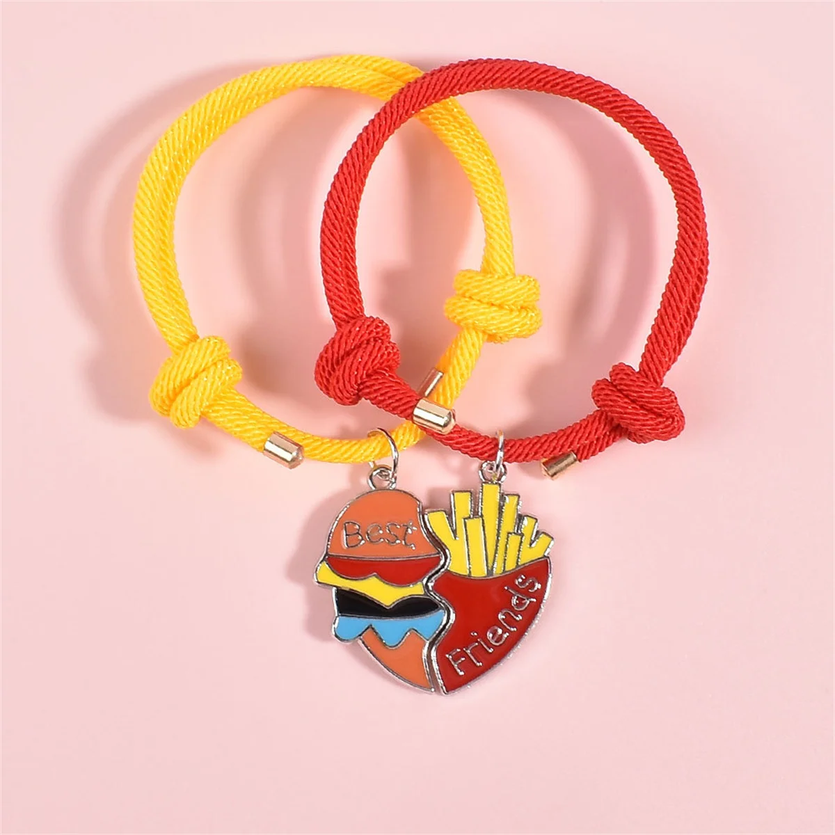 Creative Burger Fries Bracelet Y2K Dopamine Hand Rope Pendant Accessories Party Birthday Graduation Gift Couple Family Souvenir