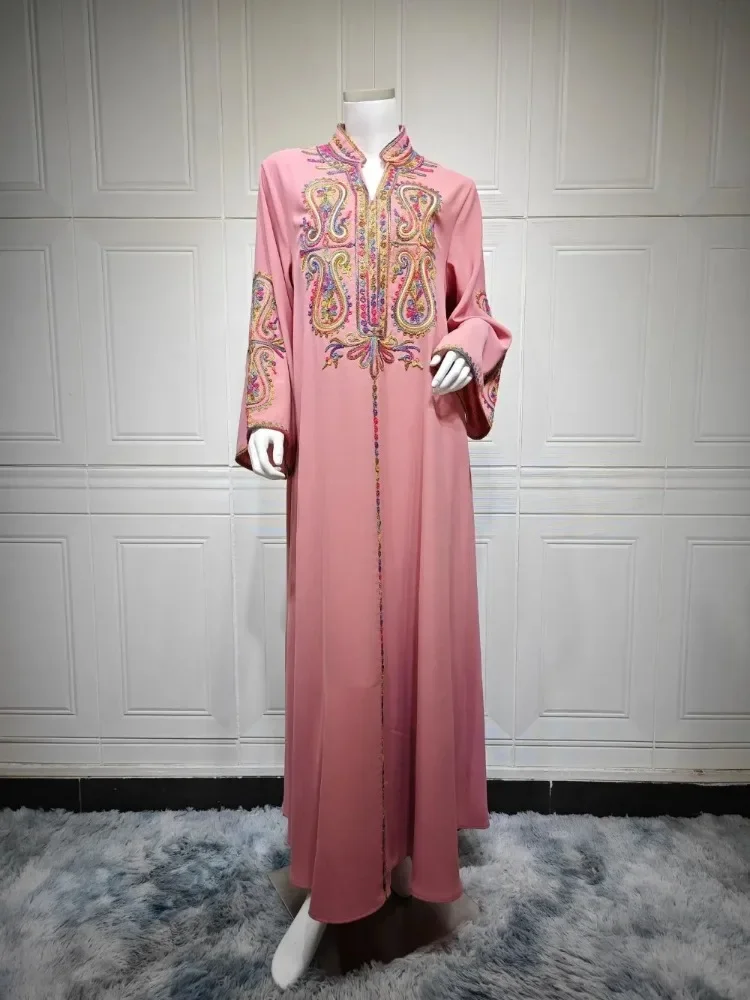 

Ramadan Women Embroidery Dress Abaya Party 2025 Vestidos Largos Muslim Caftan Robe Jalabiya Ramadan Morocco Dubai Kaftan Islam