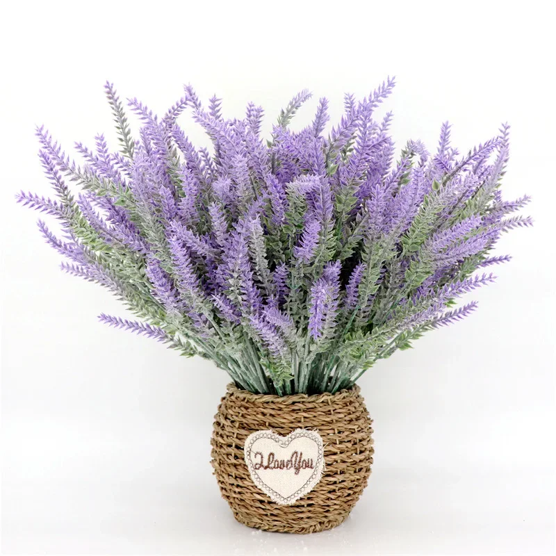 Wheat spike 5 fork flocking simulation Lavender pastoral wedding simulation flower plant potted plastic false bouquet