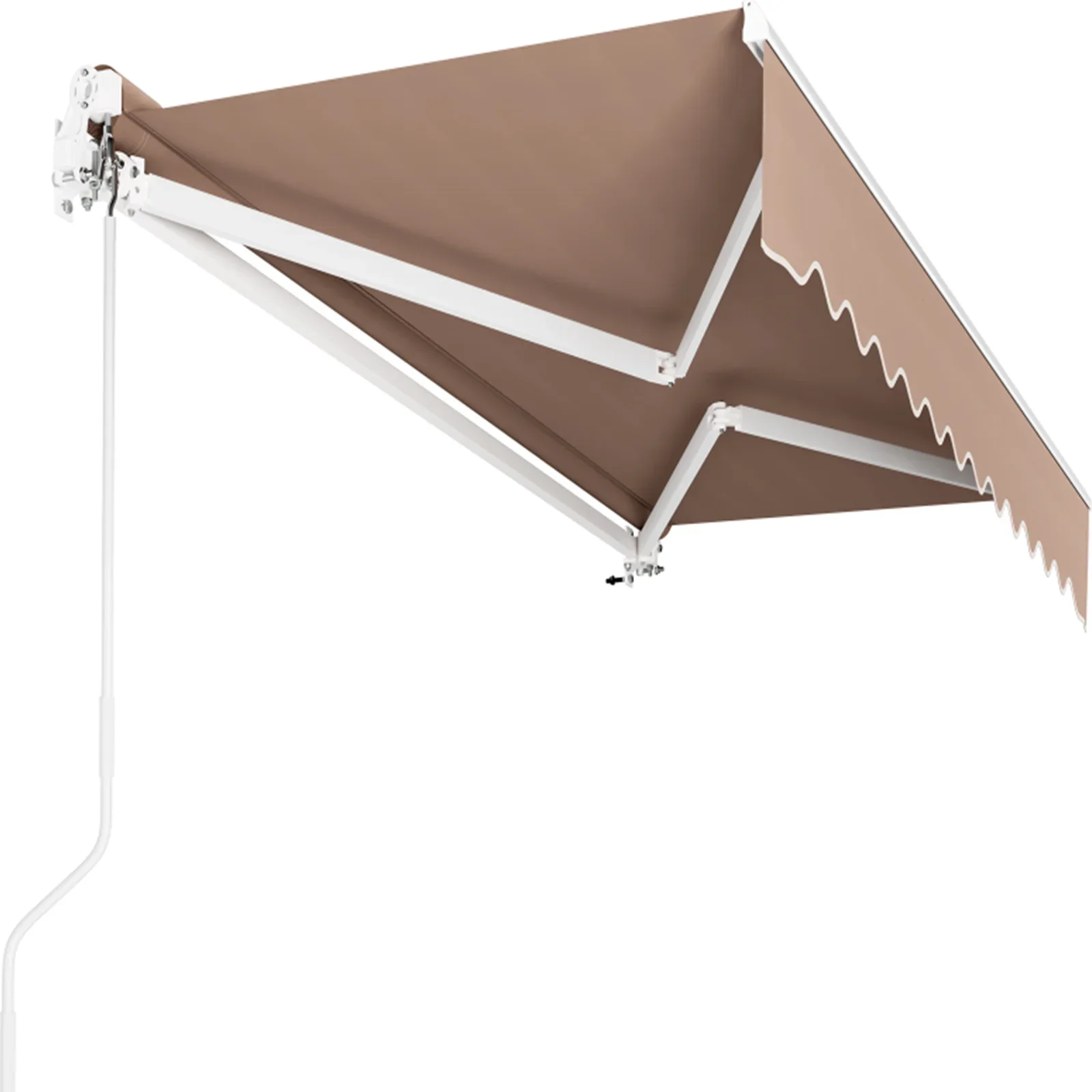 Gelenkarmmarkise,einziehbare Markise mit Kurbela, Handkurbel, Sonnenschutz, Anti-UV und wasserfest, aus Metall und Polyester, für Hof, Balkon, Restaurant, Cafe 3*2.5/2.5*2 m