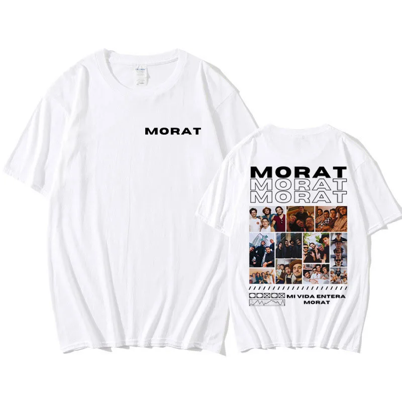 Singer Morat Band Double Sided Print T Shirts Men Women's Mi Vida Entera T-shirt Casual Oversized Fashion Y2k Tee Shirt Tops