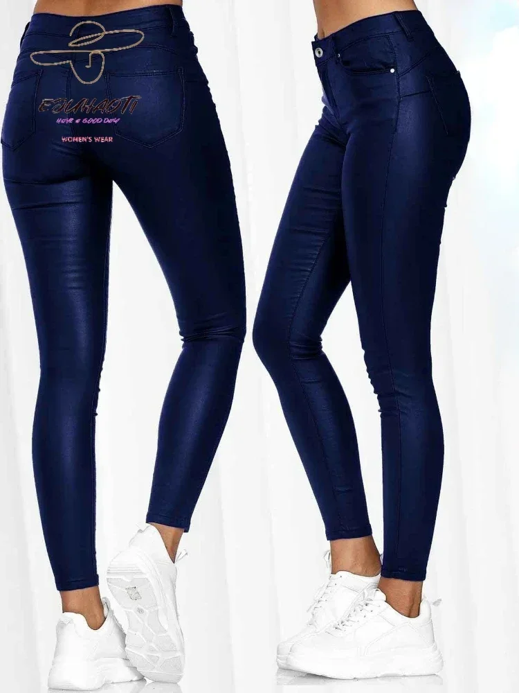 Sexy Women\'s PU Leather Leggings High Waist Skinny Elastic Pencil Push Up Pants Lady Sport Fitness Trousers S-3XL Free Shipping