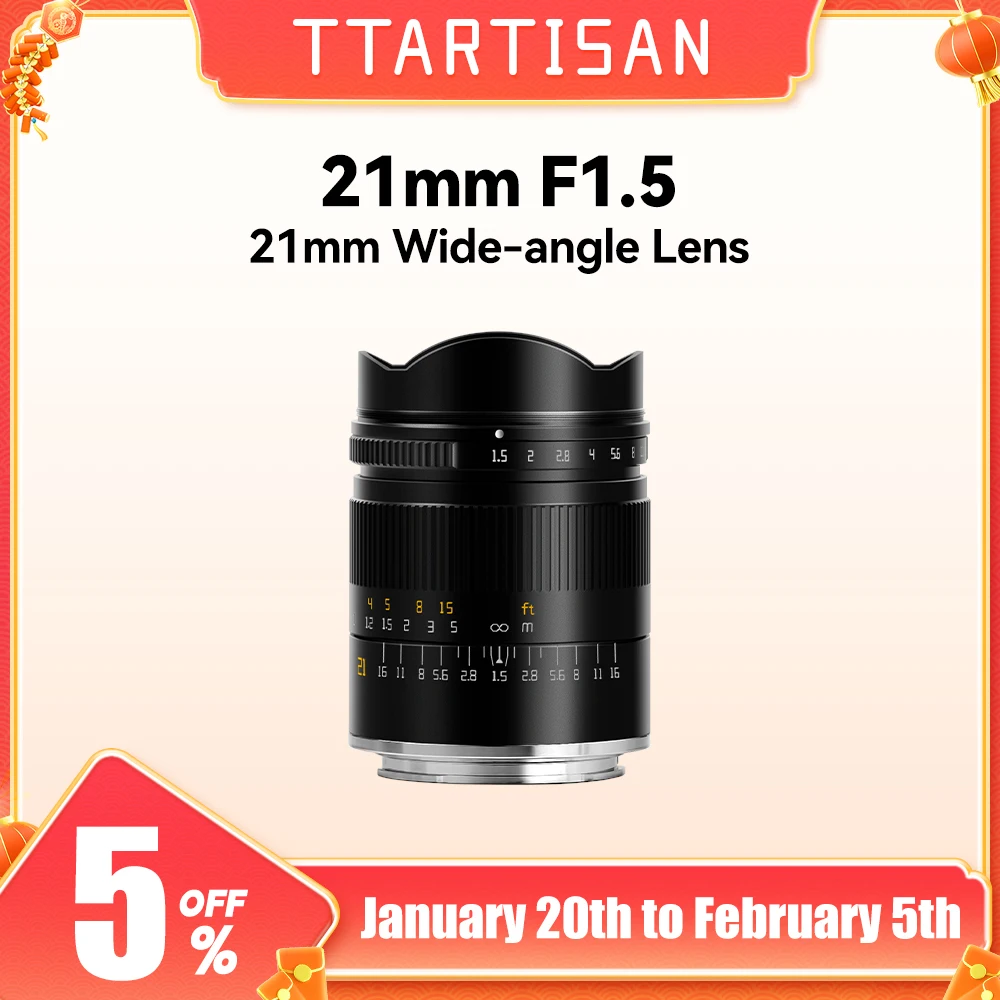 

TTArtisan 21mm F1.5 Full Frame Camera Lens for Sony E Canon RF Nikon Z Sigma Lumix Leica L mount câmera lenses accessories