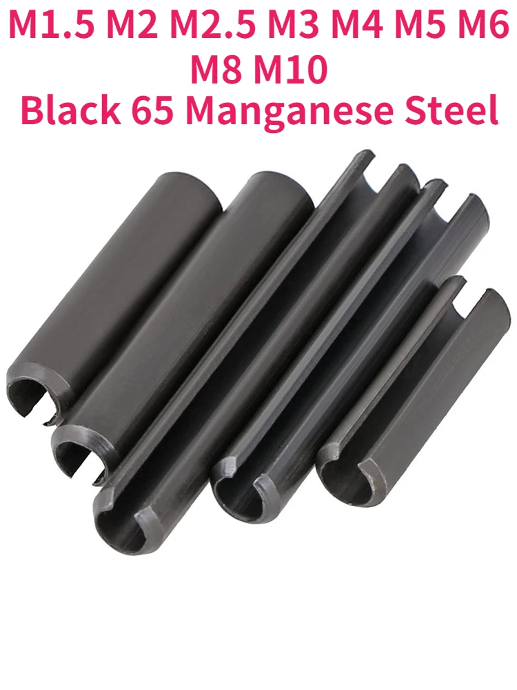 M1.5 M2 M2.5 M3 M4 M5 M6 M8 M10 Black 65 Manganese Steel Elastic Pins Cylindrical Pin Locating Pin Cotter Pin