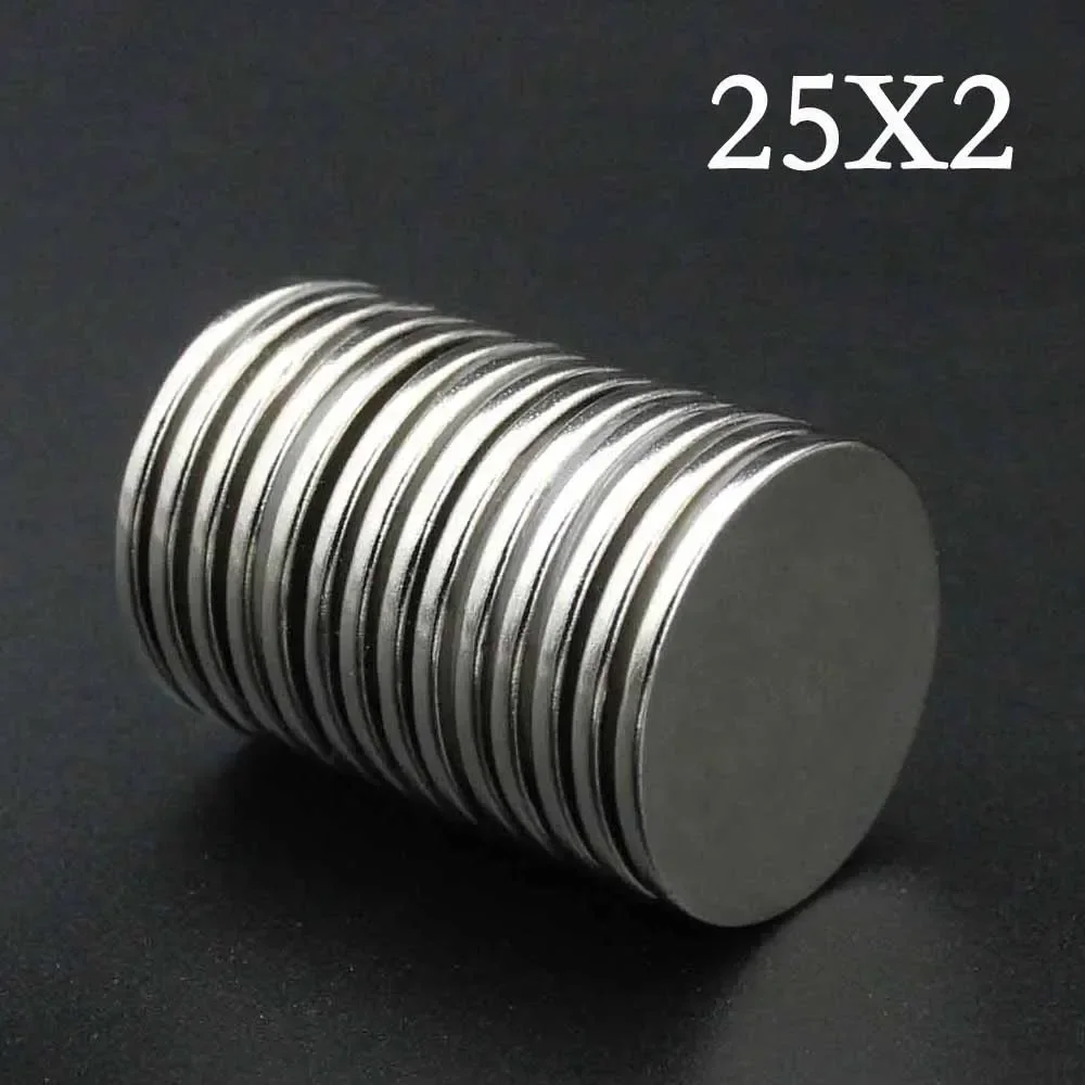 

5/10/20 Pcs 25x2 Neodymium Magnet 25mm x 2mm N35 NdFeB Round Super Powerful Strong Permanent Magnetic imanes Disc 25*2