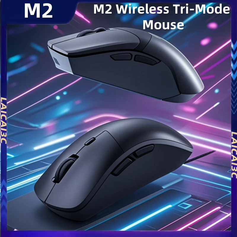 M2 Wireless Mouse Tri-Mode Lightweight Ergonomic Paw3395 1000hz Low Latency Huano Micro Switch Long Endurance Office Game Mouse
