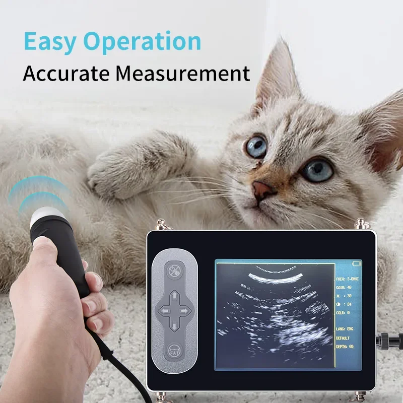 Portable Veterinary Ultrasound Scanner for Dog Cat Cattle Cow Pig Horse Ultrasound Pregnancy Testing Machine Color