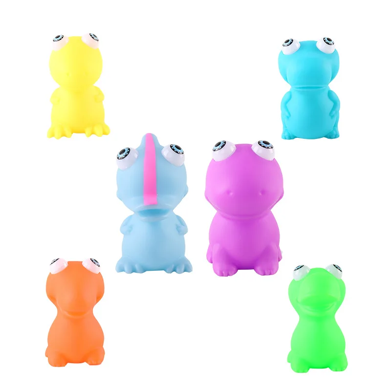 動物かわいい抗ストレスボール減圧目を見張りつく恐竜のおもちゃ抽象的なソフト粘着性スクイッシストレスリリーフおもちゃギフト J97