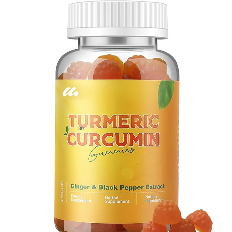 

Turmeric gummies contain black pepper and ginger, providing immunity, healthy skin, and joint health benefits