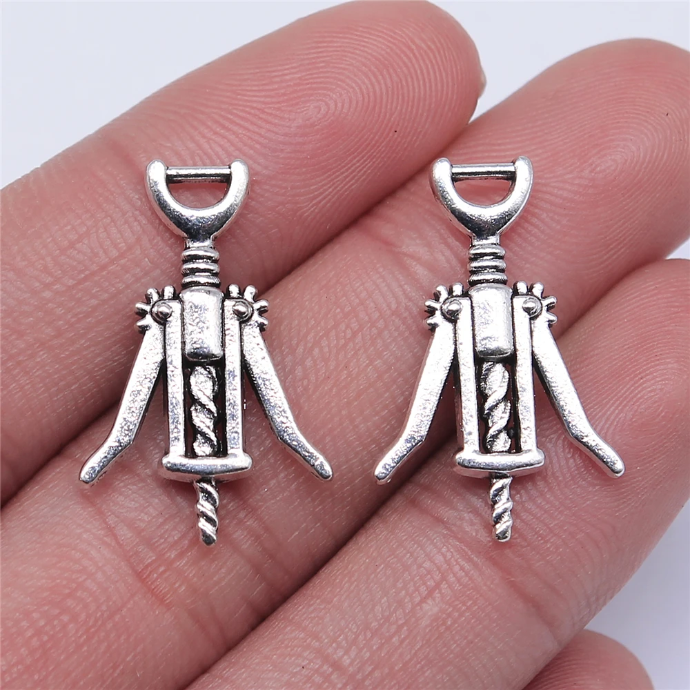 WYSIWYG 10pcs 26x17mm Pendant Wine Opener Wine Bottle Opener Charm Pendants For Jewelry Making Wine Opener Pendants