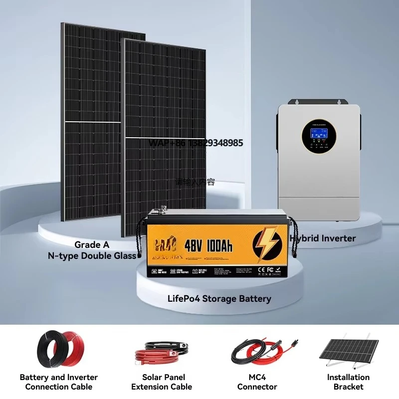 Residential off Grid Solar Power Systems Home Kit 5000W 5Kw 11Kw 6.2Kw Solar Panel Complete Hybrid Energy System for Home
