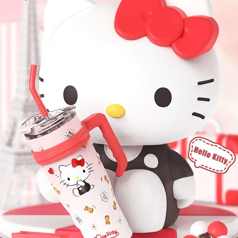 Sanrio Anime Stainless Steel Insulated 1200ml Cup Large Capacity Hello Kitty Cinnamoroll Car Portable Wholesale Brithday Gift