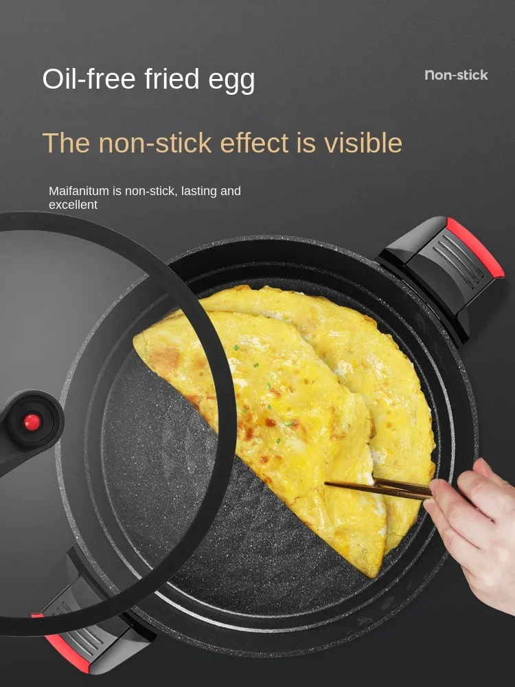 Durable Stone Frying Wok Pan Non-stick Ceramic Pot Induction Fryer Steak Cooking Gas Stove Skillet Cookware Tool for Kitchen Set