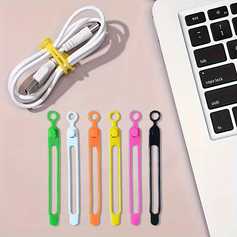 

Data Cable Storage Cable Organizer Cable Winder Cable Ties Household Finishing Lanyard Silicone Cable Ties Desktop Storage Rack