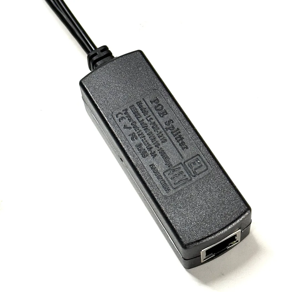 1 Piece 48V to 12V PoE Splitter Anti-interference POE Adapter Cable Power Supply module DC5.5*2.1mm Connector for IP Camera