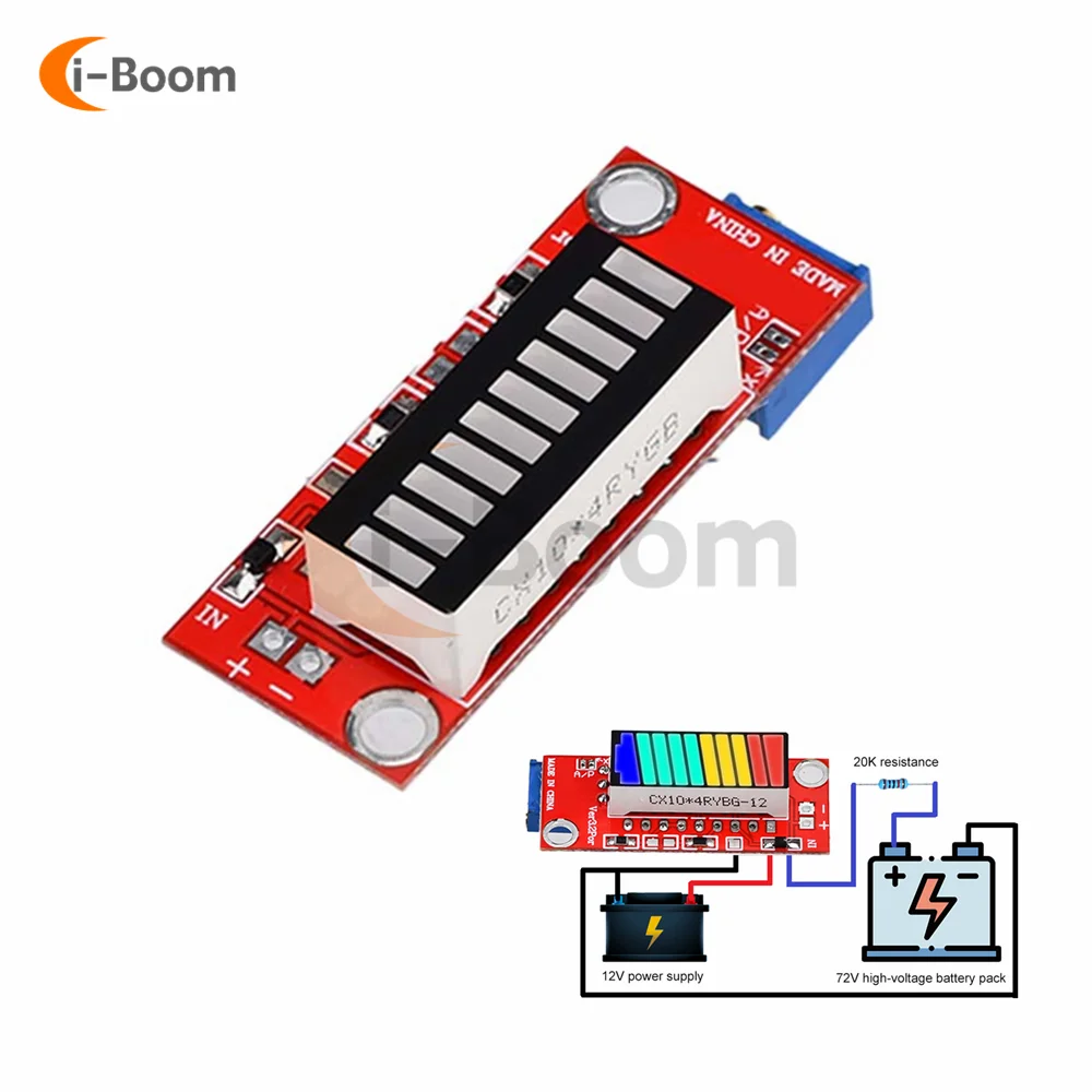 4-kolor wskaźnik naładowania baterii moduł kolorowe diody LED wyświetlacz poziom naładowania baterii Tester wskaźnik na 30V bateria litowa