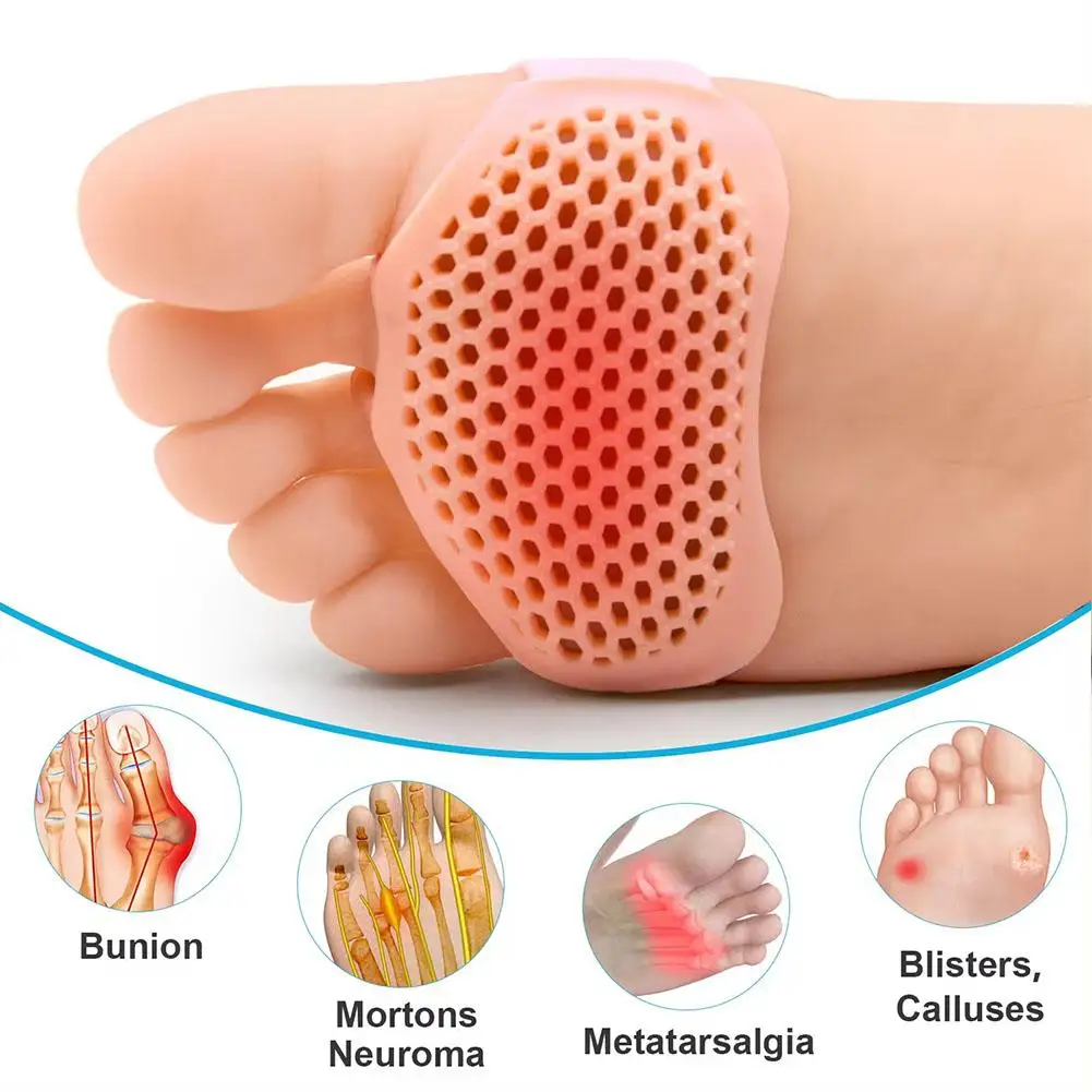 Silicone Toe Separator Foresole Pad Pain-proof Anti-slip Foot Protection Ultra-soft Honeycomb Insole Orthopedic Foot Care Tools