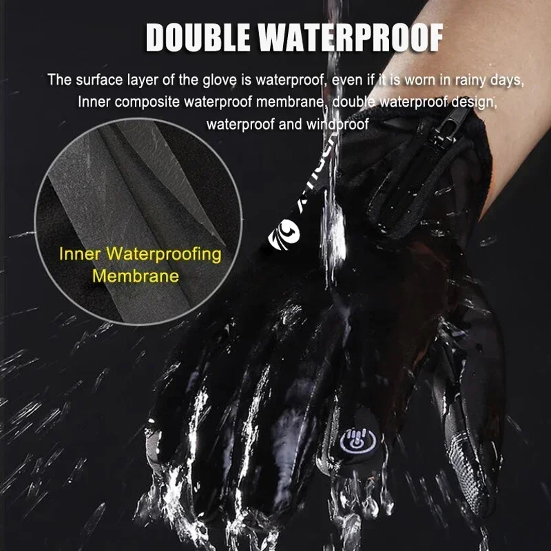 X-Tiger Cycling Gloves Men Touchscreen Winter Gloves Cold Warm Windproof Outdoor Sport Motorcycle Hiking Camping Warm Glove