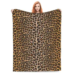 Leopard Print Blanket Soft Warm Flannel Throw Blanket Plush for Bed Living room Picnic Travel Home Sofa