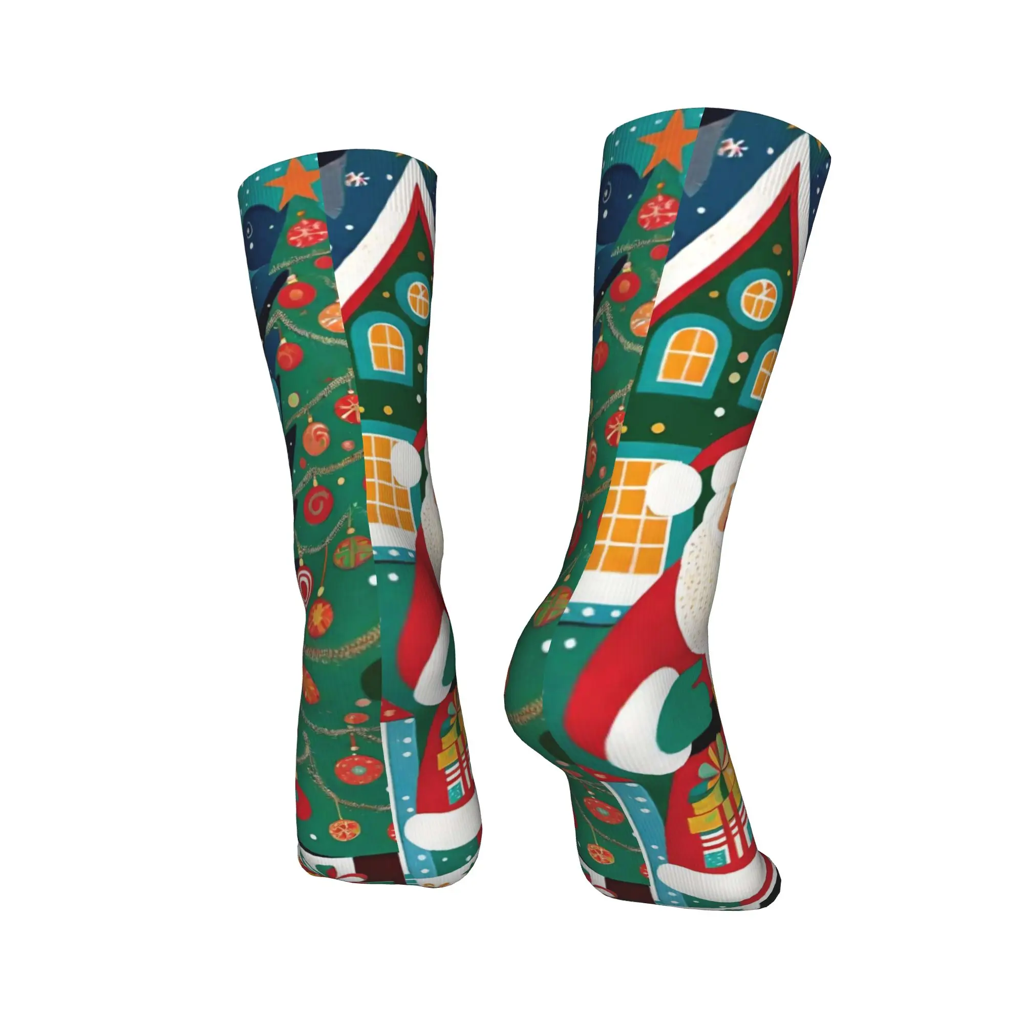 男性靴下クリスマスサンタクロースストッキング滑り止め品質靴下秋面白いグラフィックランニングソックス