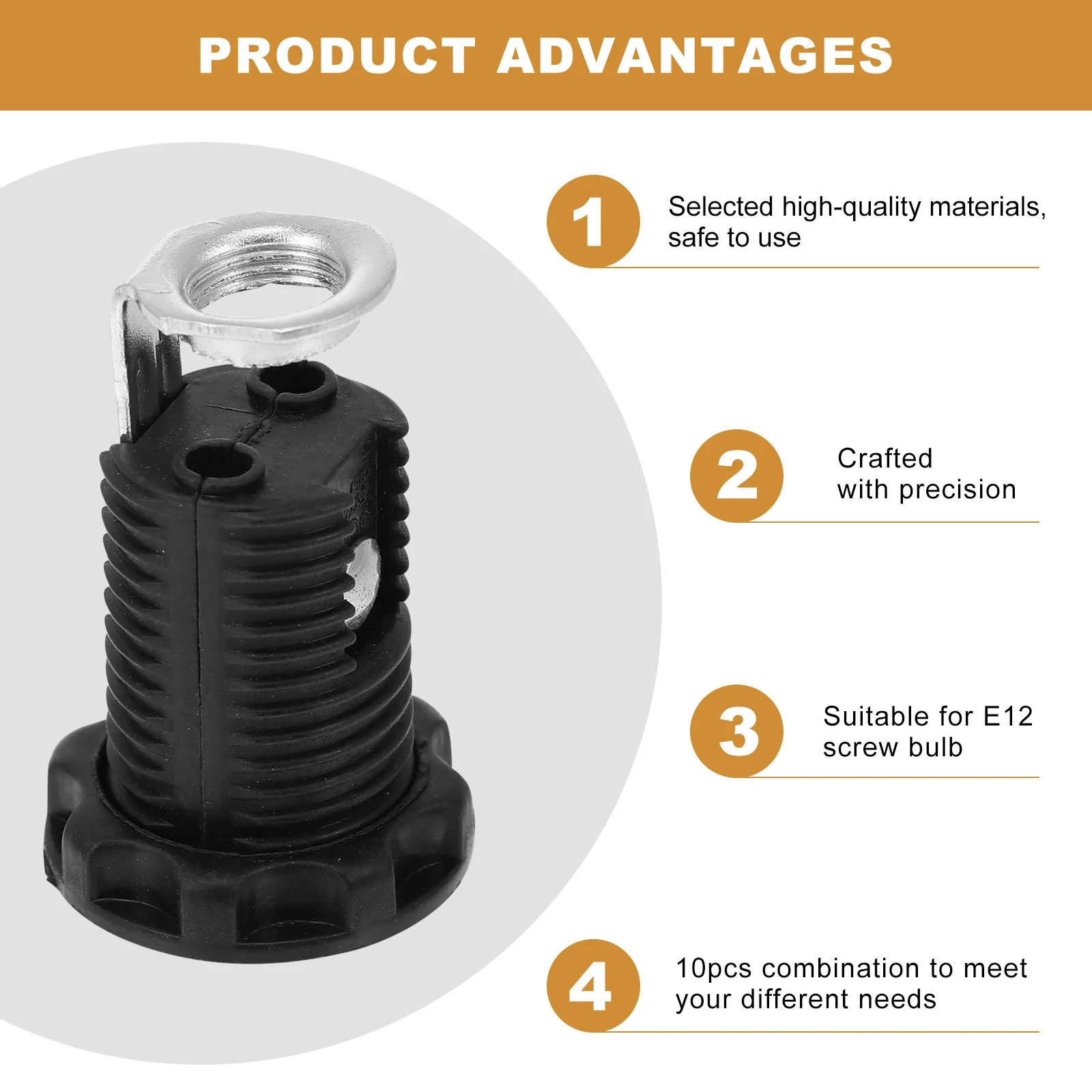 10 قطع E12 حامل مصباح بمقبس إضاءة لولبي متوافق مع إضاءة قلادة مزخرفة سهلة التركيب