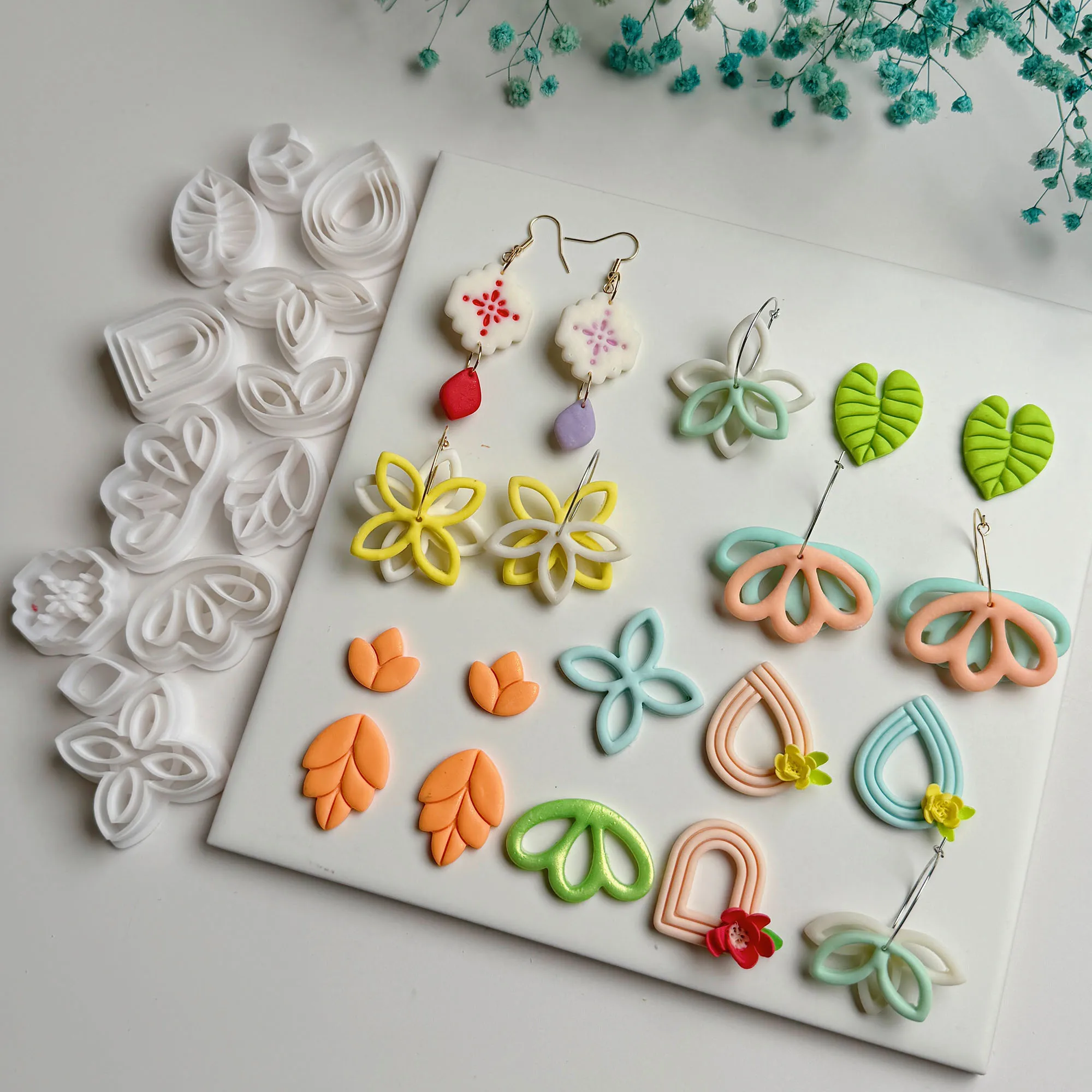 Classic Exotic Flower Drop Simple Irregular Geometric Shapes Polymer Clay Cutters Clay Cutting Molds For DIY Earring Makings