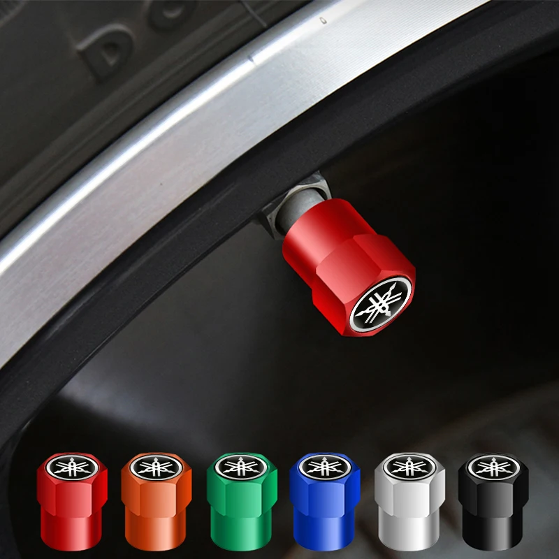 Car Styling Wheel Tire Valves Caps For Yamaha R1 R3 R25 Mt-09 Mt07 Fazer Fz6 Xj6 R15 TMAX YS125 XTZ125 IB E8 Rxv YBR125 YBR250