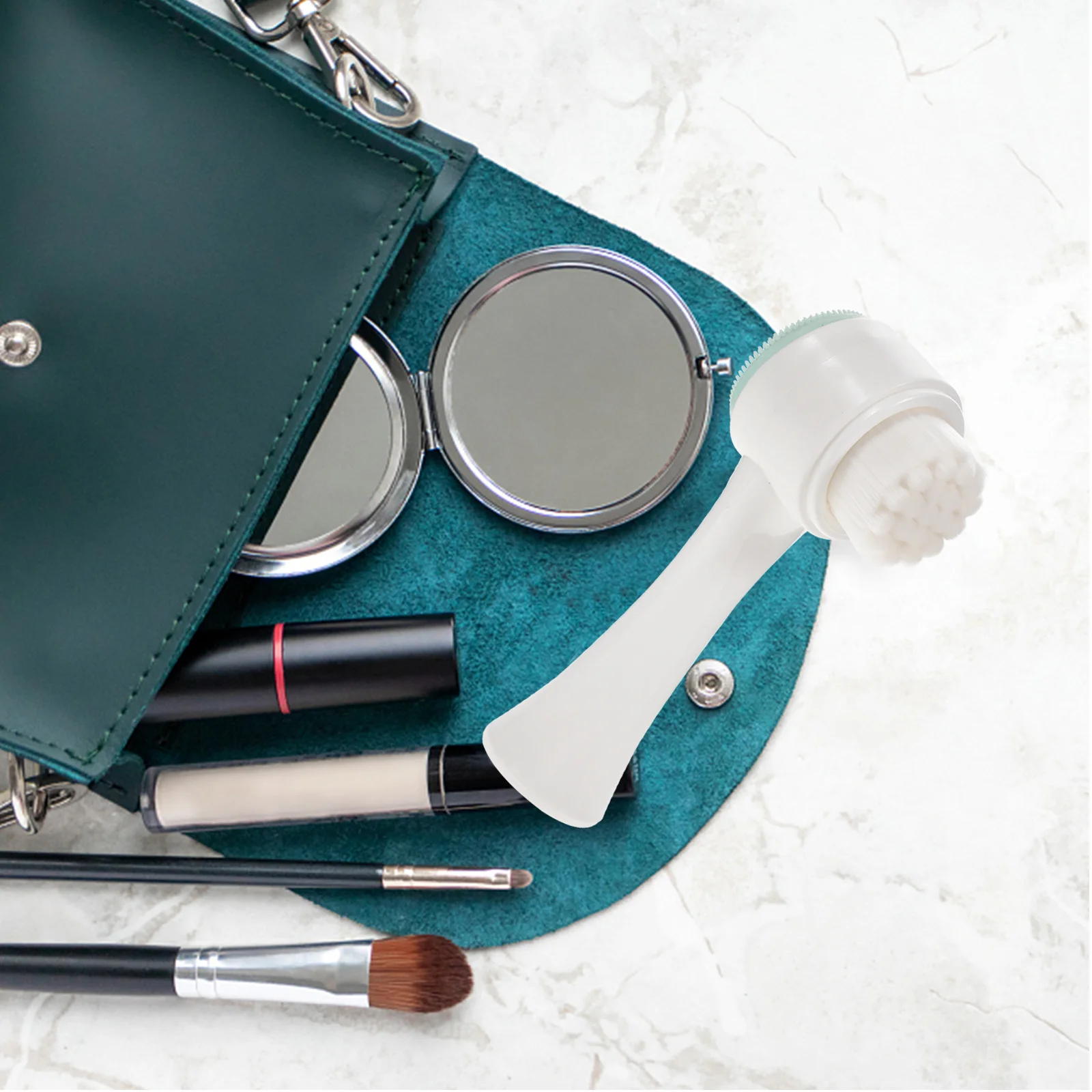 Brosse de nettoyage du visage manuelle, exfoliante double face, matériau doux, anti-rayures, outil de soins de la peau pour le quotidien, 1 pièces